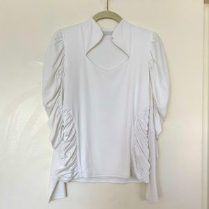 Anne Fontaine Keyhole blouse with Balloon Sleeves